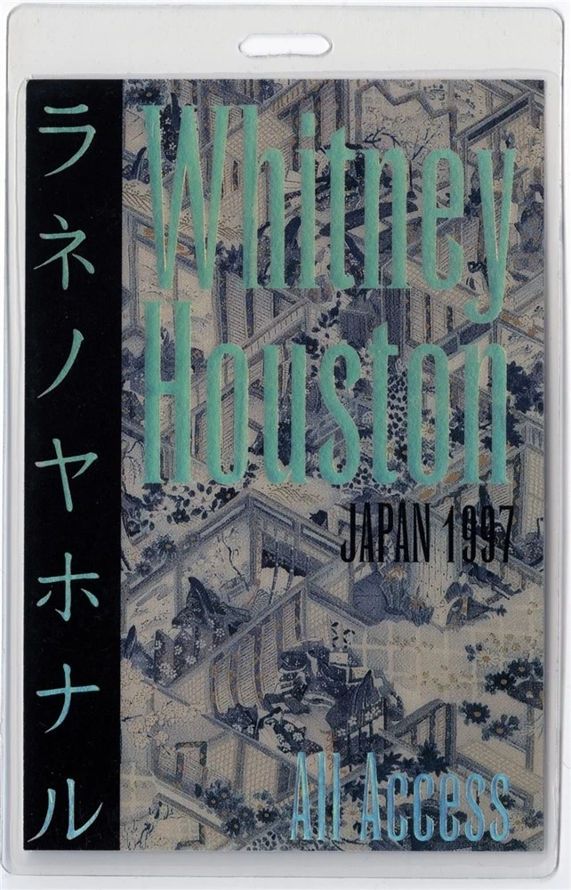 Whitney Houston 1997 Japan Concert All Access Foil Laminated Backstage Pass