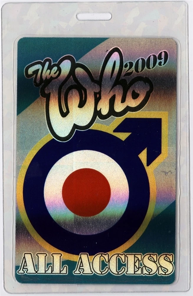 The Who 2009 Tour Laminate Backstage Pass Pete Townshend Roger Daltrey