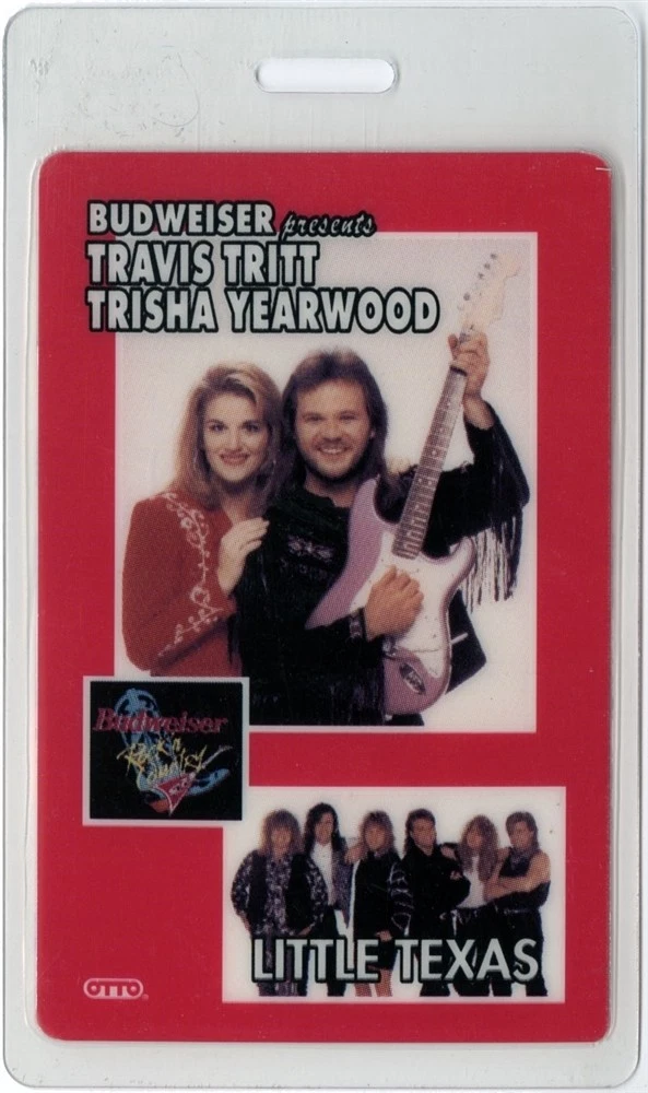 Travis Tritt 1993 Laminate Backstage Pass Trisha Yearwood Little Texas
