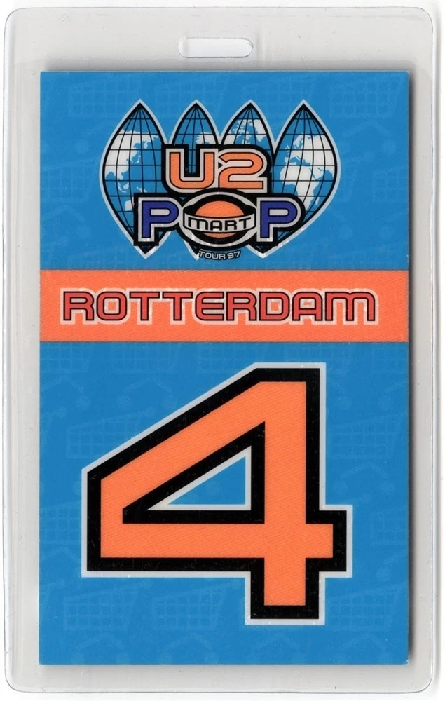 U2 1997 Popmart Concert Tour Rotterdam 4 Laminated Backstage Pass