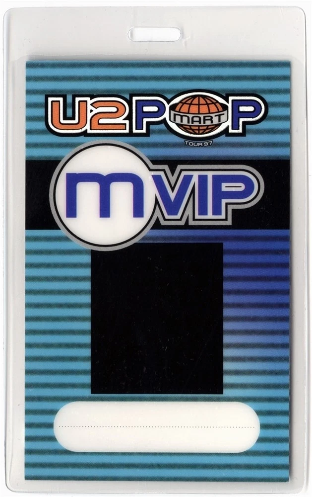 U2 1997 Popmart Concert Tour VIP Laminated Backstage Pass