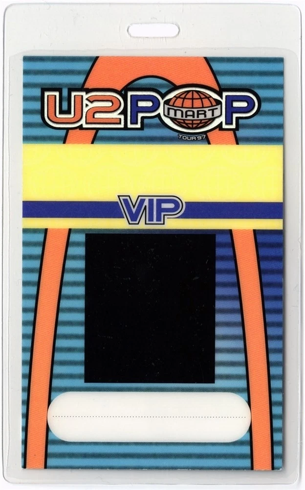 U2 1997 Popmart Concert Tour VIP Laminated Backstage Pass