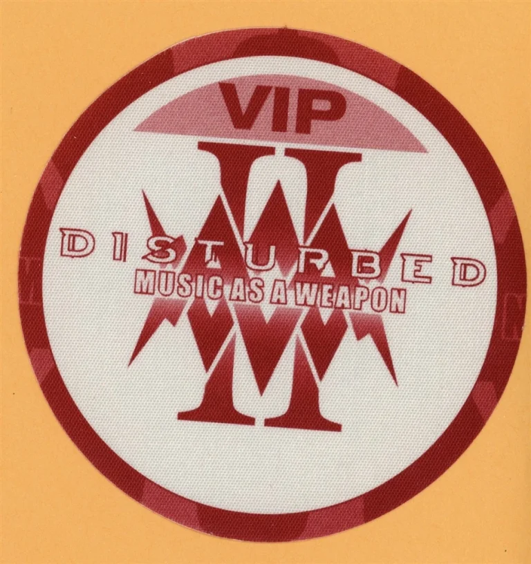 Disturbed 2003 Music As A Weapon Tour VIP Backstage Pass