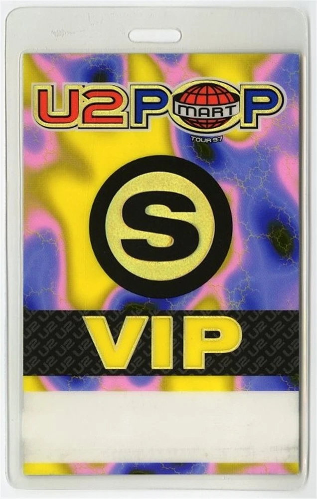 U2 1997 Popmart Concert Tour VIP Laminated Backstage Pass