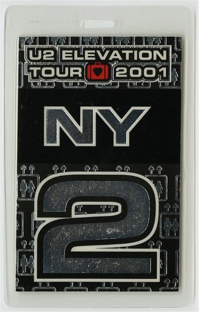 U2 2001 Elevation Concert Tour New York 2 Laminated Backstage Pass