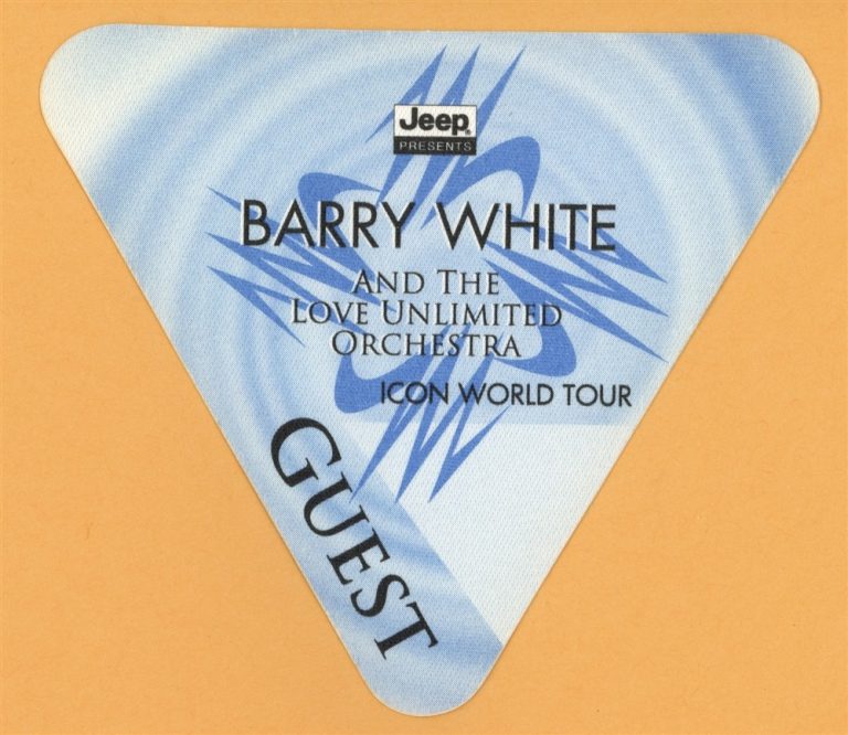 BARRY WHITE 1995 ICON CONCERT TOUR GUEST BACKSTAGE PASS COLLECTIBLE MEMORABILIA