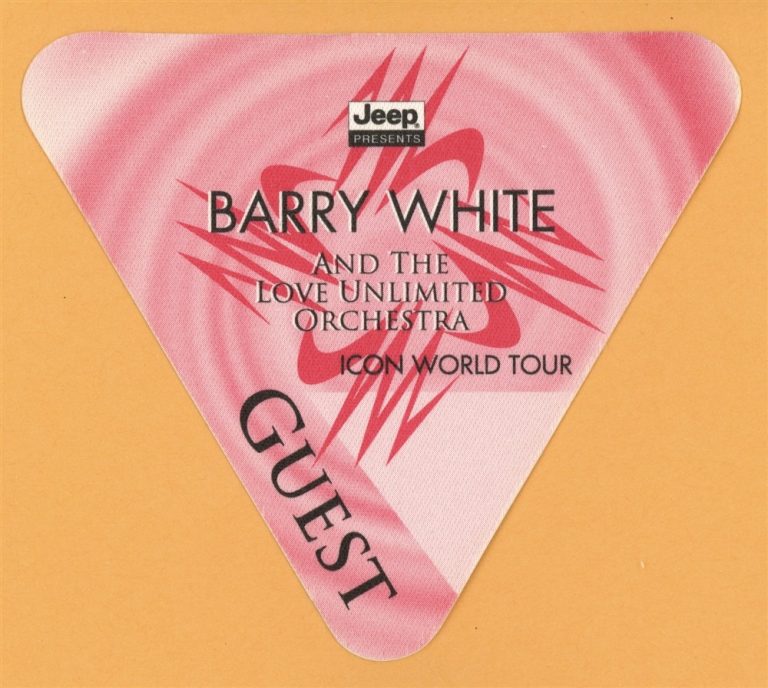 Barry White 1995 Icon Concert Tour GUEST Backstage Pass