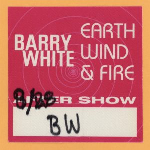 Barry White 1999 Earth Wind & Fire Concert Tour AFTER SHOW Backstage Pass