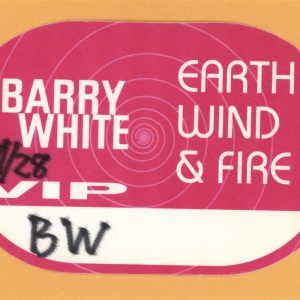 Barry White 1999 Earth Wind & Fire Concert Tour VIP Backstage Pass