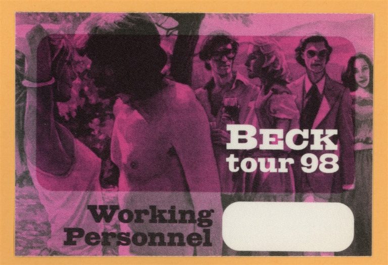 Beck 1998 Odelay Concert Tour WORKING Backstage Pass