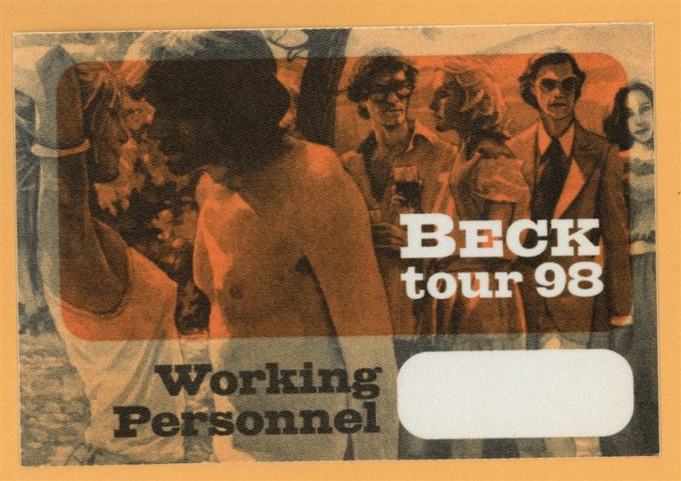 Beck 1998 Odelay Concert Tour WORKING Backstage Pass