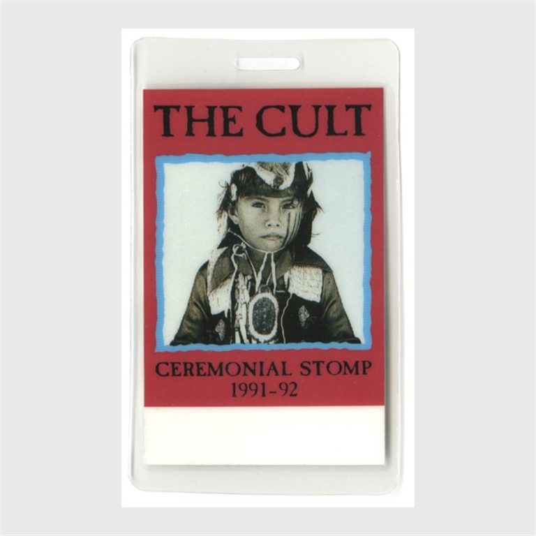 The Cult 1991 Ceremonial Stomp Concert Tour Laminated Backstage Pass