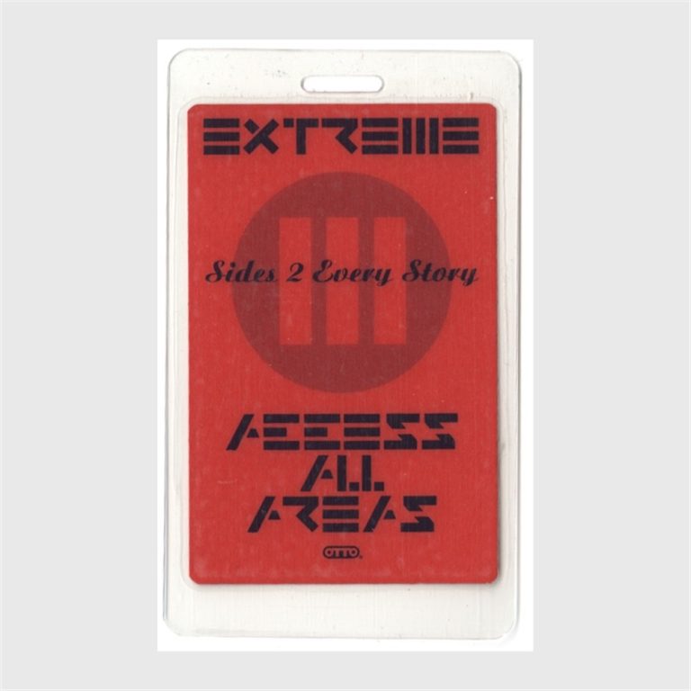 Extreme 1992 Three Sides 2 Every Story Concert Tour Laminated Backstage Pass