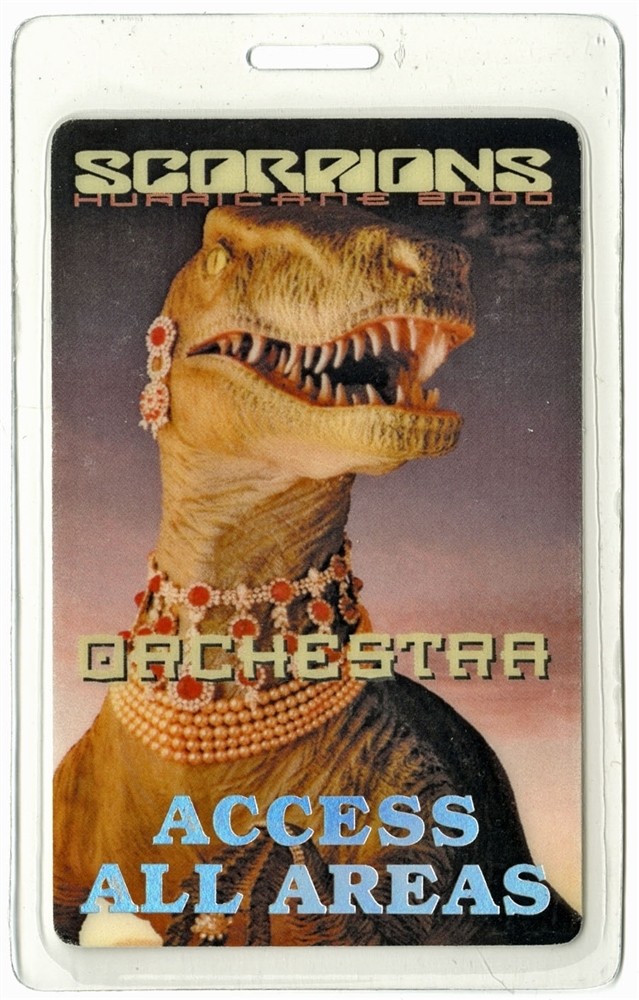 Scorpions 2000 Laminated Backstage Pass Hurricane Tour