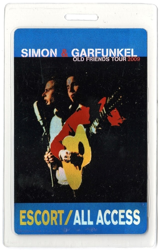 Simon & Garfunkel 2009 Old Friends Tour All Access Laminated Backstage Pass