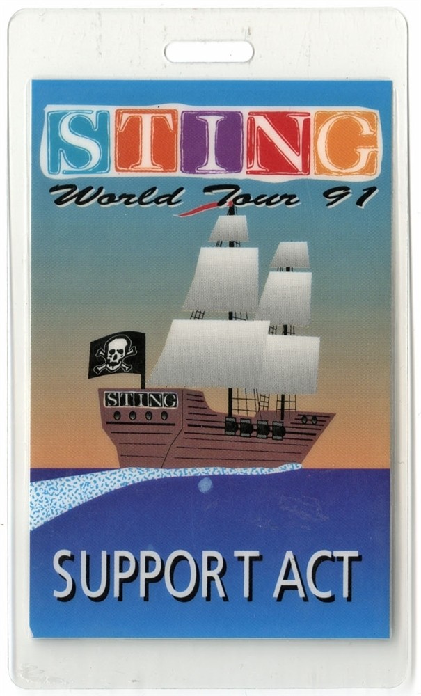 Sting 1991 Concert Laminated Backstage Pass Soul Cages Tour Police