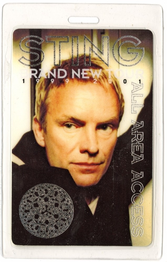 Sting 1999-2000 Concert Laminated Backstage Pass Brand New Tour Police