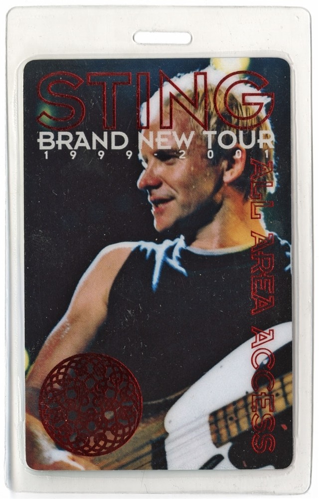 Sting 1999-2000 Concert Laminated Backstage Pass Brand New Tour Police