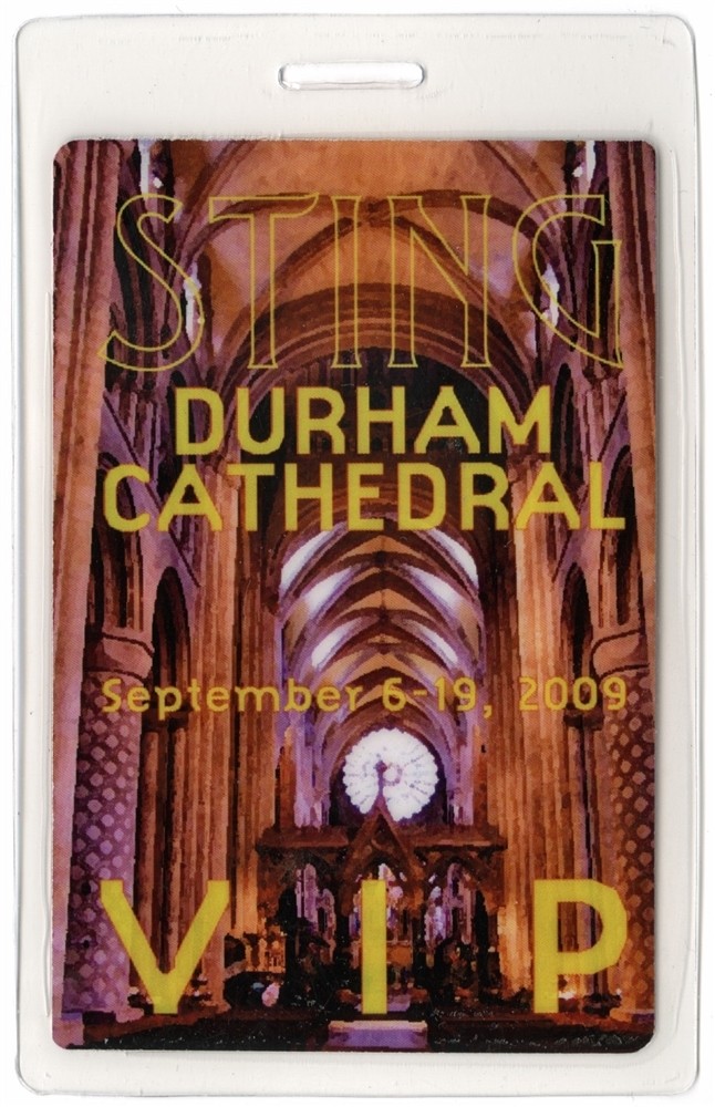 Sting 2009 Winter's Night Durham Cathedral Concert VIP Laminated Backstage Pass