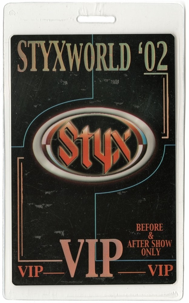 Styx 2002 Concert Laminated Backstage Pass Styxworld Tour VIP