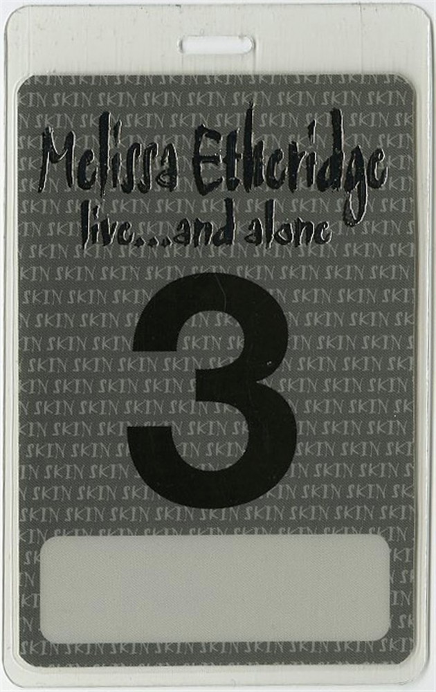 Melissa Etheridge 2002 Live.. and Alone Concert Tour Laminated Backstage Pass