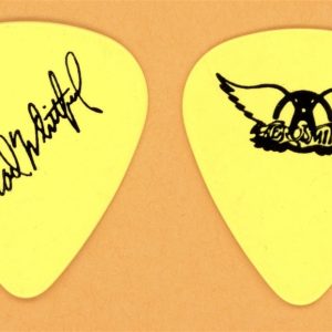 Aerosmith Brad Whitford Mustard YLW Vintage Guitar Pick - 1993 Get A Grip Tour