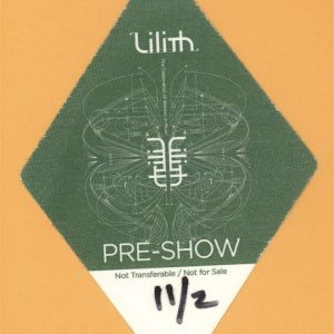 Sarah McLachlan 2010 Lilith Fair Concert Tour Backstage Pass