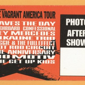 Saves The Day 2000 Alkaline Trio Vagrant America Concert Tour Backstage Pass