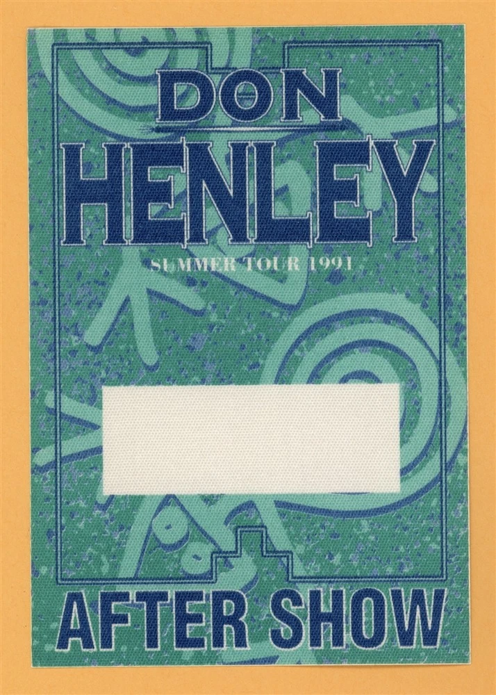 Don Henley 1991 Summer Concert Tour AFTER SHOW Backstage Pass - Eagles