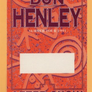 Don Henley 1991 Summer Concert Tour AFTER SHOW Backstage Pass - Eagles