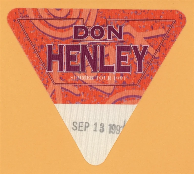 Don Henley 1991 Summer Concert Tour Backstage Pass - Eagles