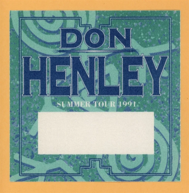 Don Henley 1991 Summer Concert Tour Backstage Pass - Eagles