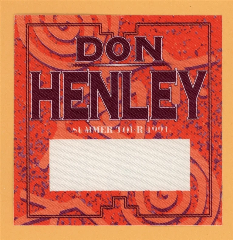 Don Henley 1991 Summer Concert Tour Backstage Pass - Eagles