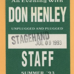 Don Henley 1993 Summer Concert Tour STAFF Backstage Pass - Eagles