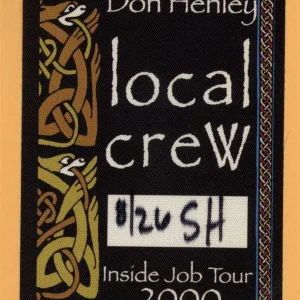 Don Henley 2000 Inside Job Tour CREW Backstage Pass - Eagles