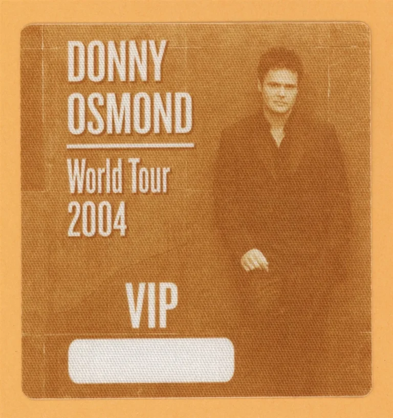 Donny Osmond 2004 Somewhere in Time Concert Tour VIP Backstage Pass