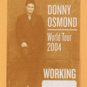 Donny Osmond 2004 Somewhere in Time Concert Tour WORKING Backstage Pass