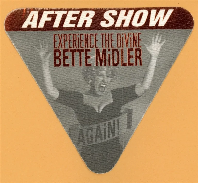 Bette Midler 1993 Experience the Divine Again! Tour AFTER SHOW Backstage Pass