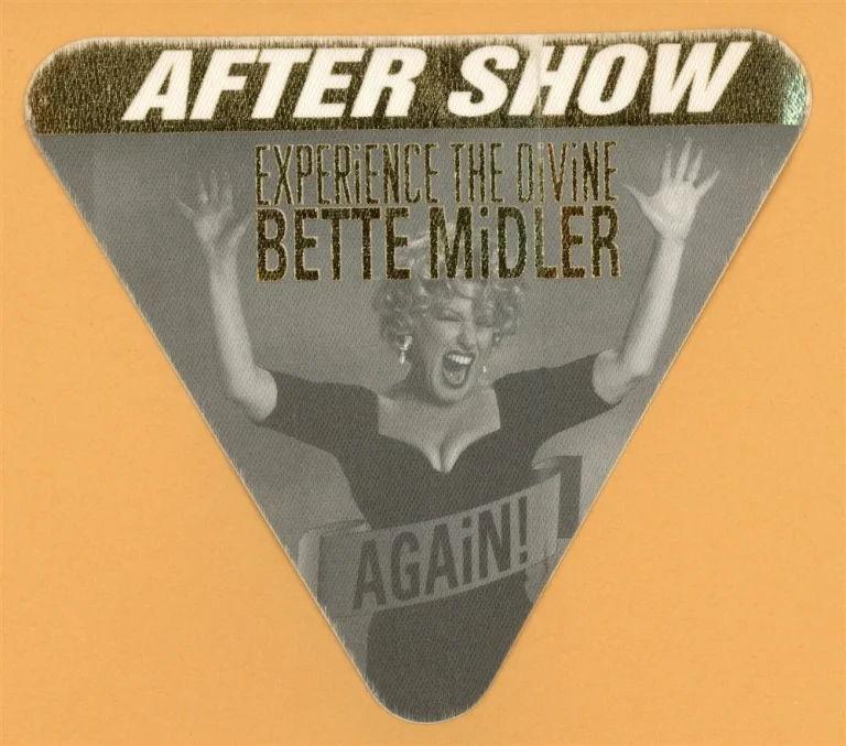 Bette Midler 1993 Experience the Divine Again! Tour AFTER SHOW Backstage Pass