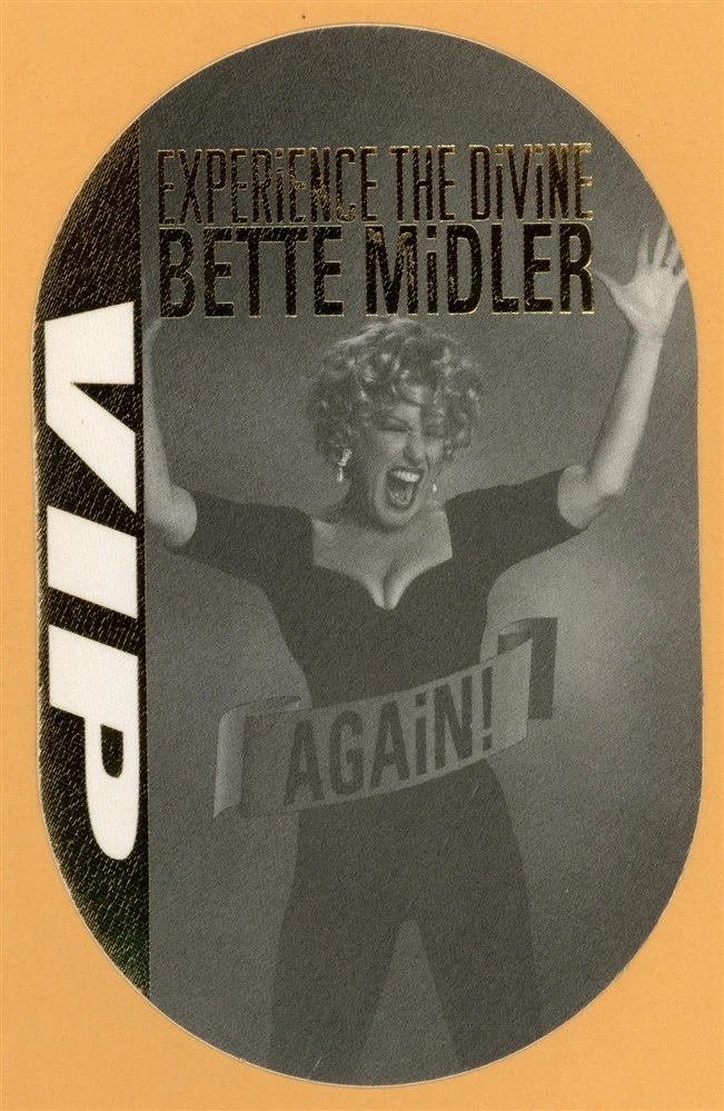 Bette Midler 1993 Experience the Divine Again! Tour VIP Backstage Pass