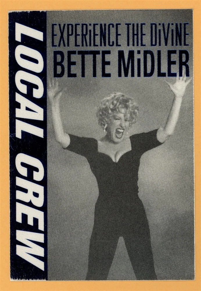 Bette Midler 1993 Experience the Divine Tour Local Crew Backstage Pass