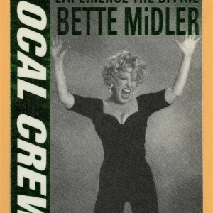 Bette Midler 1993 Experience the Divine Tour Local Crew Backstage Pass