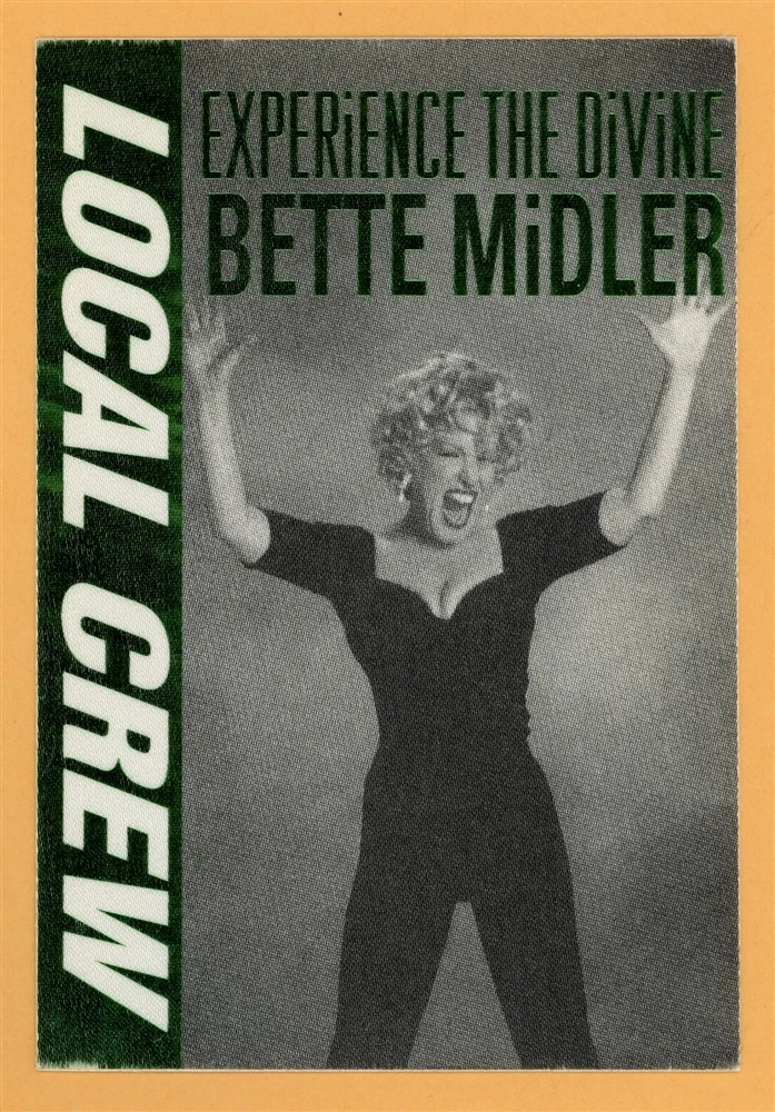 Bette Midler 1993 Experience the Divine Tour Local Crew Backstage Pass
