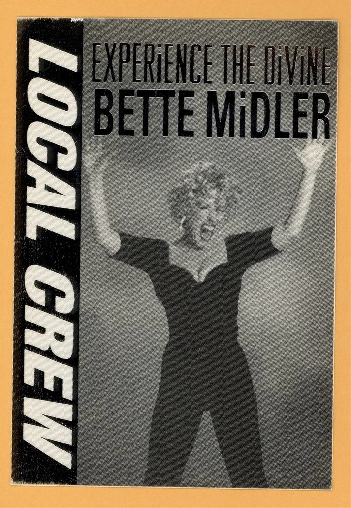 Bette Midler 1993 Experience the Divine Tour Local Crew Backstage Pass
