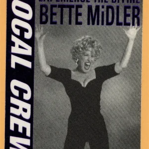 Bette Midler 1993 Experience the Divine Tour Local Crew Backstage Pass