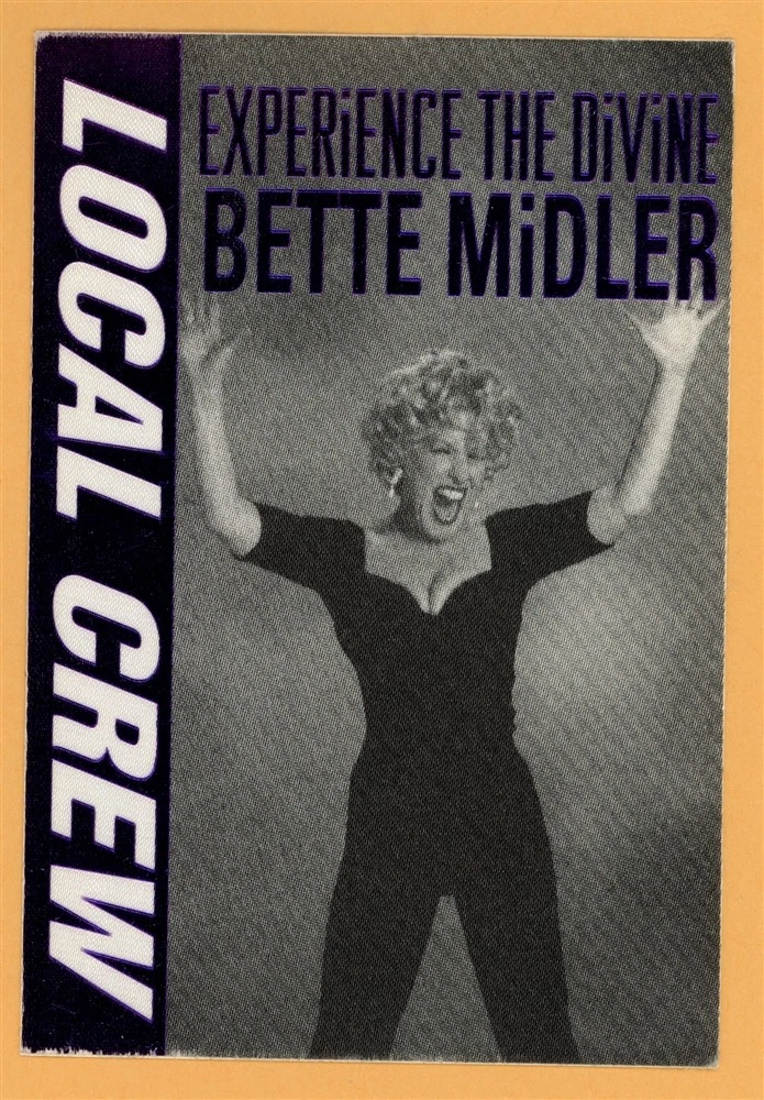 Bette Midler 1993 Experience the Divine Tour Local Crew Backstage Pass