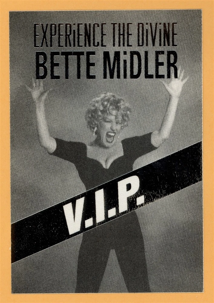 Bette Midler 1993 Experience the Divine Tour VIP Backstage Pass