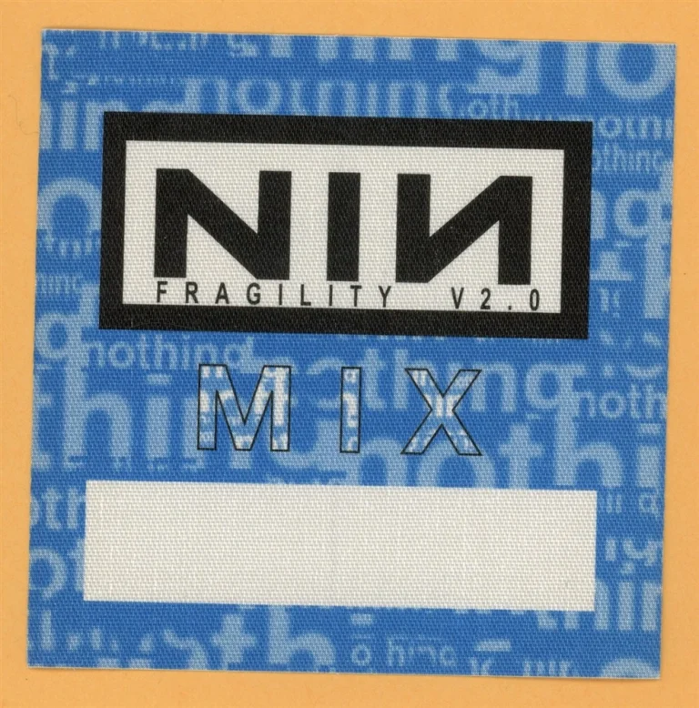 Nine Inch Nails 2000 Fragility Concert Tour Mix Backstage Pass