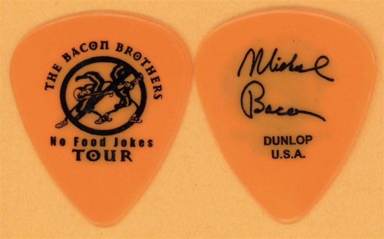 Bacon Brothers Michael Bacon Vintage Guitar Pick - 2003 No Food Jokes Tour