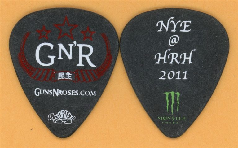 Guns N Roses New Years Eve Vintage Guitar Pick - 2011 Chinese Democracy Tour